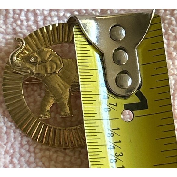 Vintage Warner Gold-Tone Elephant Brooch Pin Signed - Picture 5 of 5